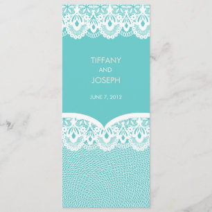 Tiffany Teal White Lace Wedding Invitation