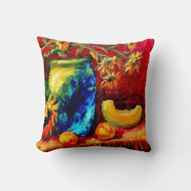 Tiffany Vase, Sunflowers Harvest Table by Sharles Cushion (Front)