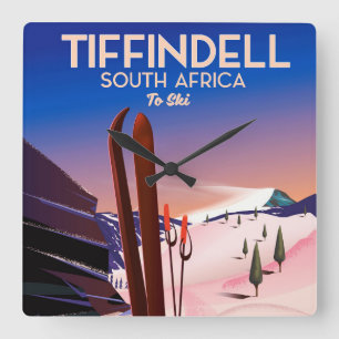 Tiffindell South Africa Ski poster Square Wall Clock