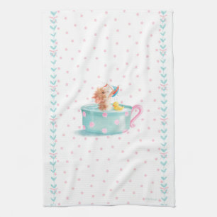 Tiffy Mouse Taking a Teacup Bath Tea Towel