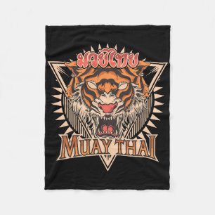 Tigar Muay Thai Mma Vintage Kickboxing Training _1 Fleece Blanket