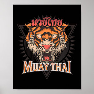 Tigar Muay Thai Mma Vintage Kickboxing Training Poster
