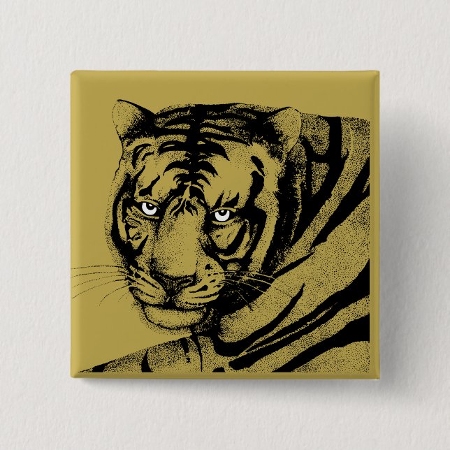 TIGER 15 CM SQUARE BADGE (Front)