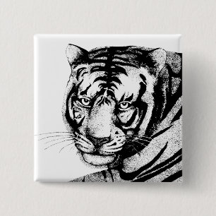 TIGER 15 CM SQUARE BADGE