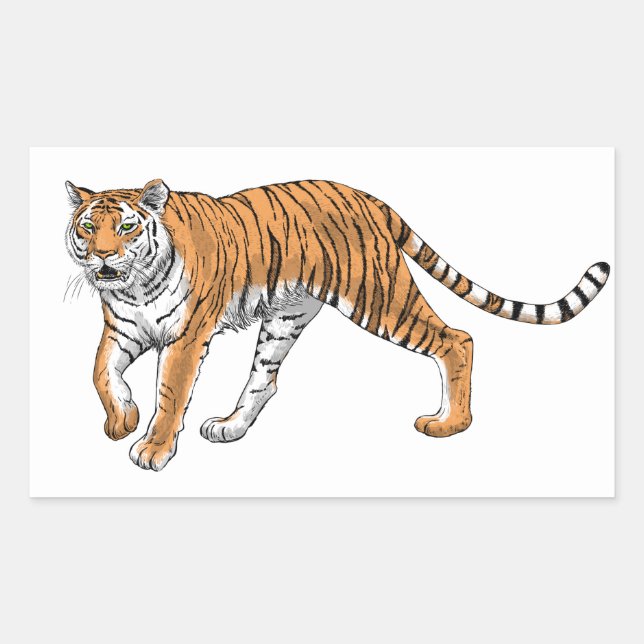 Tiger 2 rectangular sticker (Front)