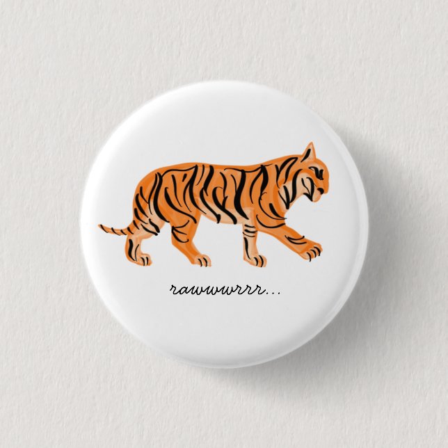 Tiger  3 cm round badge (Front)
