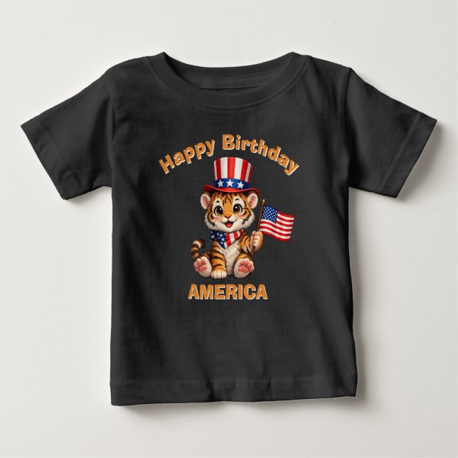 Tiger (5n) Patriotic Kid T-Shirt (Front)
