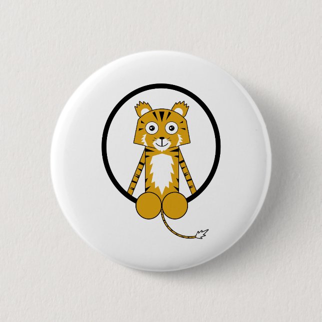 Tiger 6 Cm Round Badge (Front)