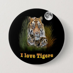 Tiger 7.5 Cm Round Badge