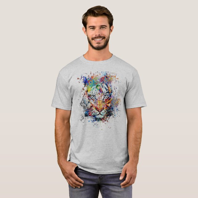 Tiger Abstract art Painting T-Shirt (Front Full)