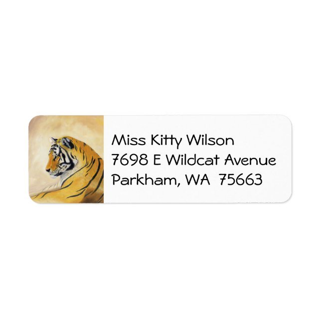 Tiger address label return address label (Front)