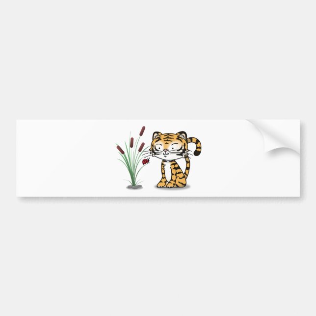 Tiger and a ladybug bumper sticker (Front)