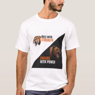 Tiger and Bear Split Power Design T-Shirt