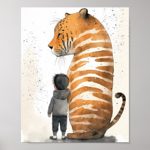Tiger and Boy Poster