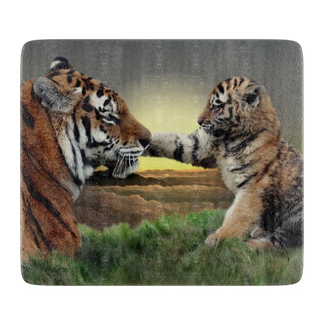 Tiger and Cub Digital Edition Cutting Board (Front)