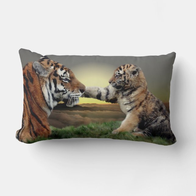 Tiger and Cub Pillow (Front)