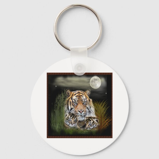Tiger and cubs key ring (Front)