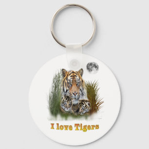 Tiger and cubs key ring