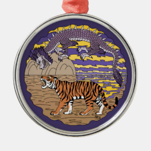 Tiger and Dragon Metal Ornament