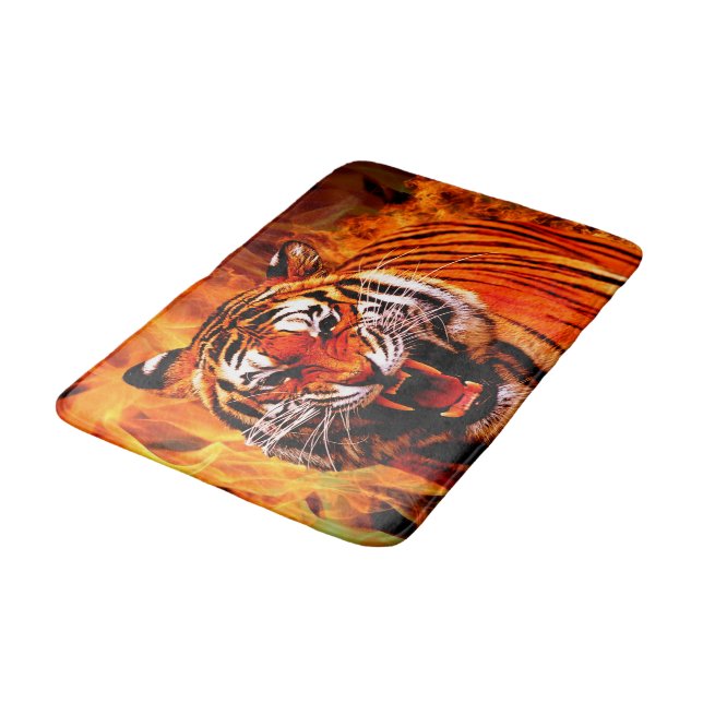 Tiger and Flame Bath Mat (Angled)