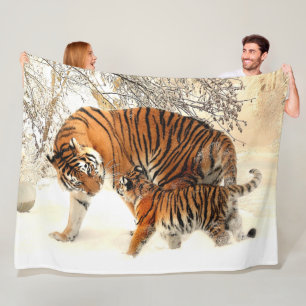 TIGER and her CUB Fleece Blanket