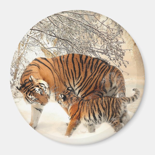 Tiger and Her Cub Magnet (Front)