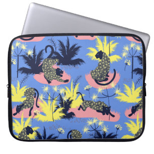 Tiger and leopard pattern geometric style design laptop sleeve
