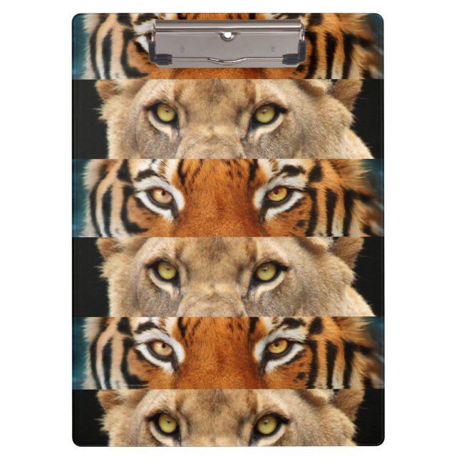 Tiger and Lion eyes Photo Clipboard (Front)