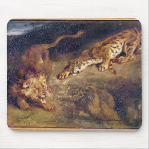 Tiger and Lion Mouse Pad