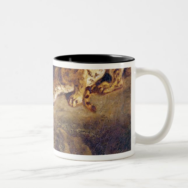 Tiger and Lion Two-Tone Coffee Mug (Right)