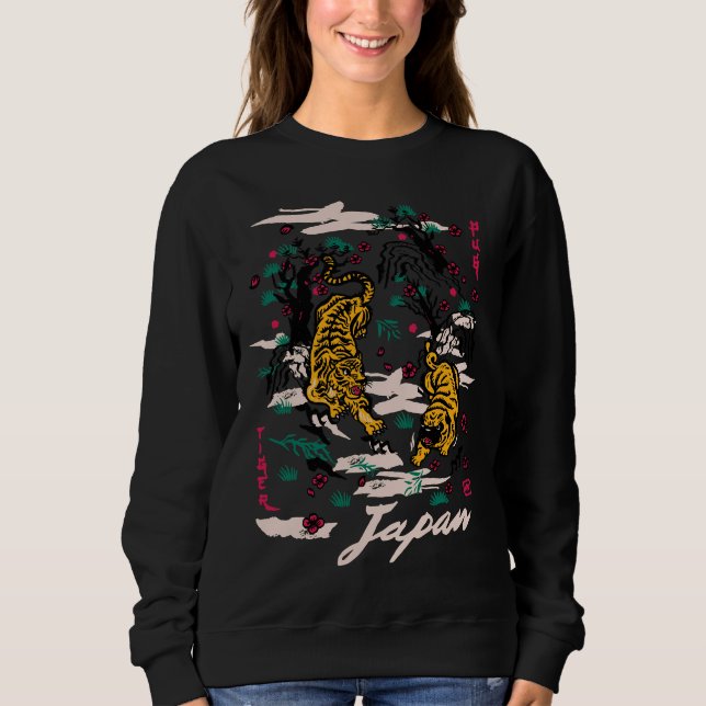 Tiger and Pug Japanese style Classic T-Shirt 340 Sweatshirt (Front)