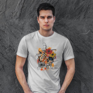 Tiger And Skull   T-Shirt