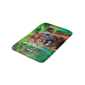 Tiger and Waterfall Bath Mat