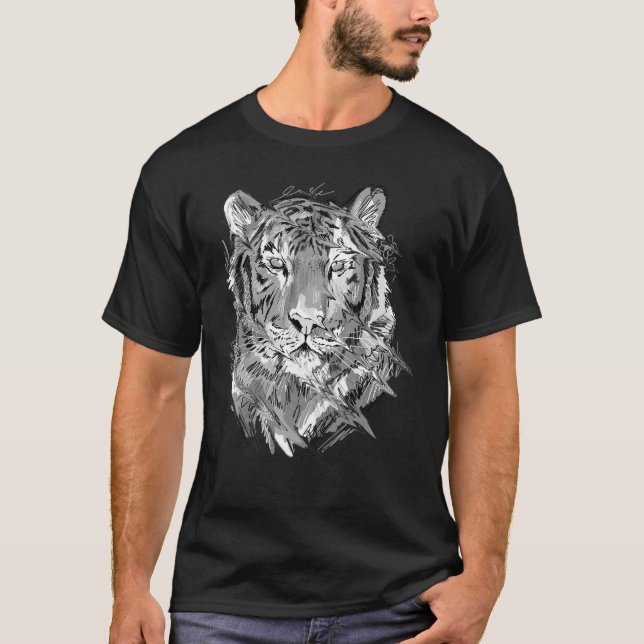Tiger Animal Art Animal Lovers T-Shirt (Front)