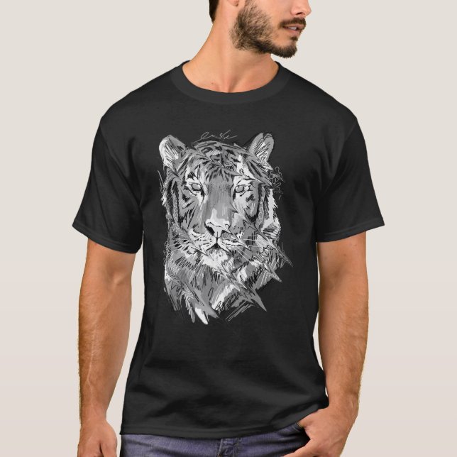 Tiger Animal Art Animal Lovers T-Shirt (Front)