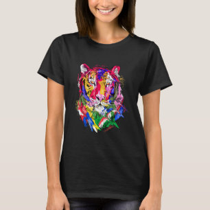 Tiger animal motif, colourful animal print art T-Shirt
