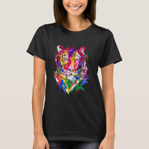 Tiger animal motif, colourful animal print art T-Shirt