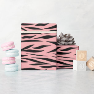 Tiger Animal Pattern Sweet Sixteen Pink Seamless Wrapping Paper