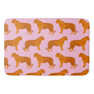 Tiger Animal Pink Modern Bath Mat