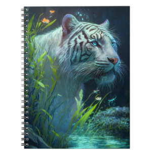 Tiger Animal Portrait Painting Wildlife Outdoors Notebook