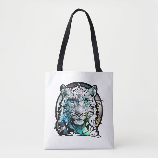 Tiger Animal Portrait Stained Glass Wildlife Free Tote Bag (Front)