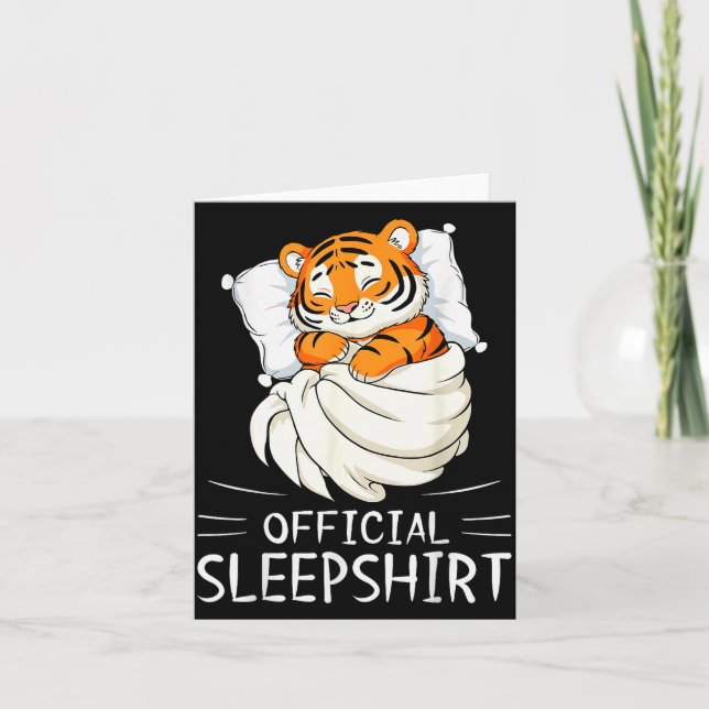 Tiger Animal Sleepshirt Pajamas Nightgown  Card (Front)