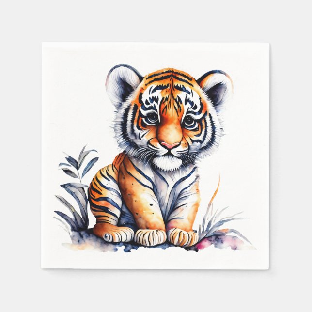 Tiger Animal Themed Party Napkin (Front)