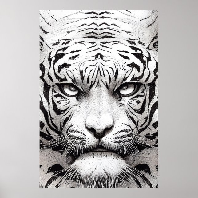 Tiger Animal Wild Nature Illustration Line Epic Poster (Front)