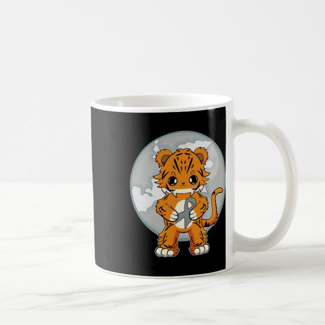 Tiger Anime Cat Dyslexia Awareness  Coffee Mug (Right)
