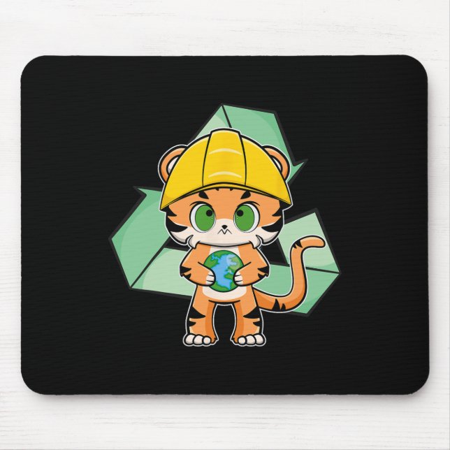 Tiger Anime Cat Earth Day  Mouse Pad (Front)
