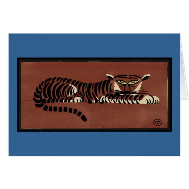 Tiger - Antiquarian, Colourful Book Illustration (Front Horizontal)