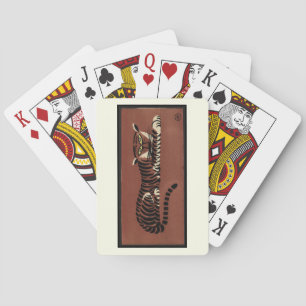Tiger - Antiquarian, Colourful Book Illustration Playing Cards
