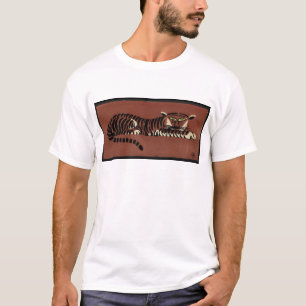 Tiger - Antiquarian, Colourful Book Illustration T-Shirt