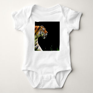 Tiger Approaching - Wild Animal Artwork Baby Bodysuit
